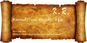 Kernács Rozália névjegykártya
